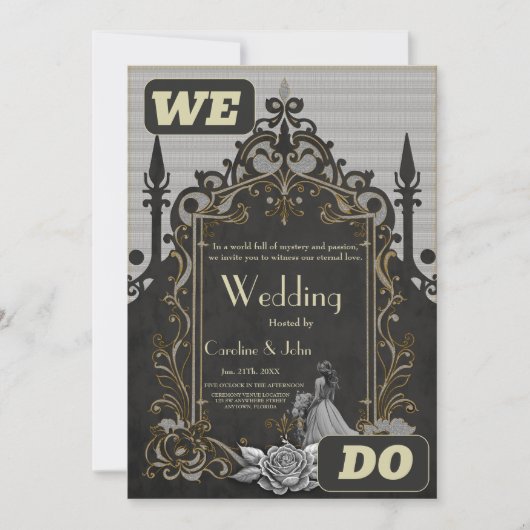 銀と黒の優雅さ。 招待状 (正面)