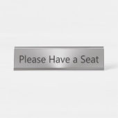 銀と黒の座席をお願い デスクネームプレート (正面)