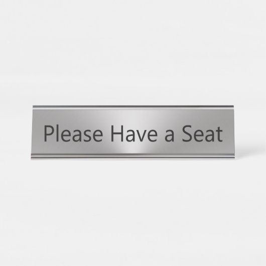 銀と黒の座席をお願い デスクネームプレート (正面)