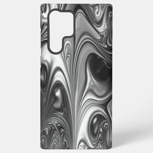 銀と黒の溶融 SAMSUNG GALAXYケース (裏面)