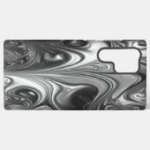 銀と黒の溶融 SAMSUNG GALAXYケース (裏面横)