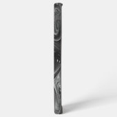 銀と黒の溶融 SAMSUNG GALAXYケース (左側面)