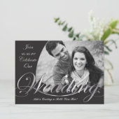 銀と黒の結婚式招待状 招待状 (スタンド正面)