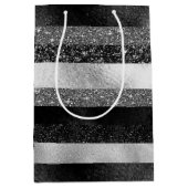 銀と黒の輝き ミディアムペーパーバッグ (正面)