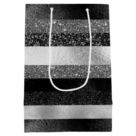 銀と黒の輝き ミディアムペーパーバッグ (裏面)