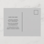 銀と黒エレガントの写真をフレームで保存 案内ポストカード (裏面)