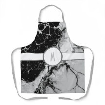 銀と黒モノグラムののエプロン