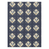 銀によってひもで締められるWyandotteのオンドリのデニム テーブルクロス (正面)