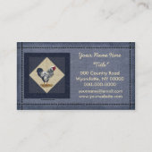 銀によってひもで締められるWyandotteのオンドリのデニム 名刺 (正面)