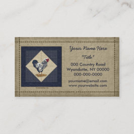 銀によってひもで締められるWyandotteのオンドリのデニム 名刺