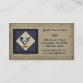 銀によってひもで締められるWyandotteのオンドリのデニム 名刺 (正面)