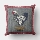 銀によってひもで締められるWyandotteのオンドリの納屋は点に乗ります クッション (裏面)