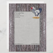 銀によってWyandotteのひもで締められるオンドリ レターヘッド (正面/裏面)