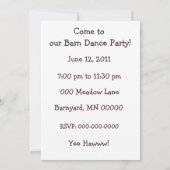 銀によってWyandotteのひもで締められるオンドリ 招待状 (裏面)