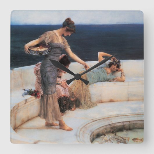 銀のお気に入り:ローレンス·アルマ·タデマ スクエア壁時計 (正面)