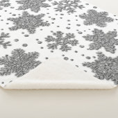 銀のきらめくティンセル雪の休日パターン シェルパブランケット (3/4)