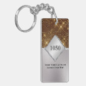 銀のきらめく金ゴールド配列がDIYの両側を輝かせる キーホルダー (正面左)