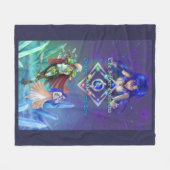 銀のイルカ佐賀:生と愛 フリースブランケット (正面(横))