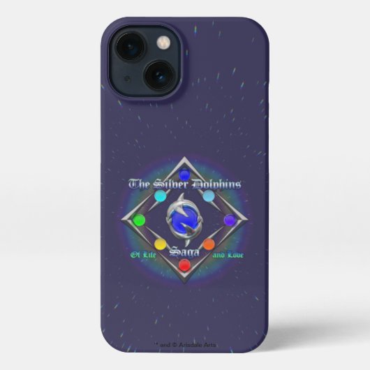 銀のイルカ佐賀:生と愛 iPhoneケース (裏面)