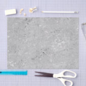 「銀のエレガンス：エッチングされたハイビスカス開花」 薄葉紙 (クラフト)