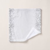 銀のエレガントキラキラのガラス バスタオルセット (ウォッシュタオル)