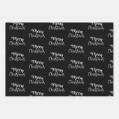 銀のエレガントクリスマス模様 ラッピングペーパーシート (正面3)