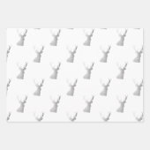 銀のエレガントクリスマス模様 ラッピングペーパーシート (正面)