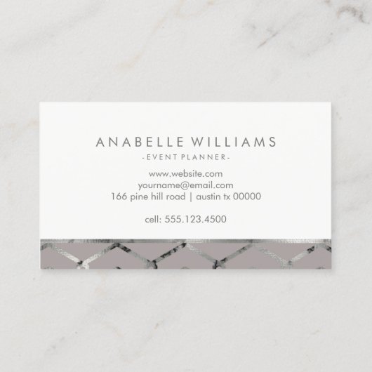 銀のエレガントテクスチャ 名刺 (裏面)