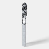 銀のエレガント金属背面の黒の曼荼羅 Case-Mate iPhoneケース (裏面 / 右)