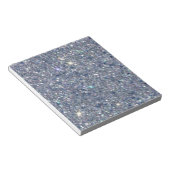 銀のキラキラ輝くグリッター質背景 ノートパッド (アングル)