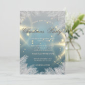 銀のクリスマスツリーの枝企業の、パーティー、 招待状 (スタンド正面)