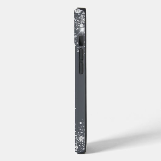 銀のグリッター花ブルゴーニュの名前 Case-Mate iPhoneケース (裏面 / 左)