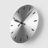 銀のコンテンポラリー放射パターン ラウンド壁時計 (傾斜)