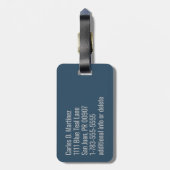 銀のスタイリッシュ荷物モノグラムのタグ | San Juan ラゲッジタグ (裏面縦)