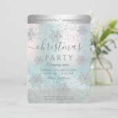 銀のスノーフレーク企業のクリスマスパーティー 招待状 (スタンド正面)