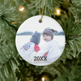銀のスノーフレーク（スノーフレーク） 2面フォトクリスマス セラミックオーナメント