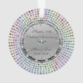銀のダイヤモンドのドット 50周年記念結婚式 オーナメント (裏面)