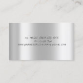 銀のハサミ アフロアメリカ人女性 グリッター ドリップス 名刺 (裏面)