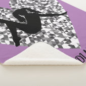 銀のハートとパープルダンスきらめくブランケット。 シェルパブランケット (3/4)