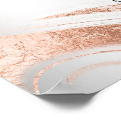 銀のバラ結婚金ゴールド大理石静脈へようこそ ポスター (角)