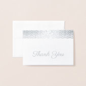 銀のフローラスノーフレークホタテありがとう 箔カード (封筒付き正面)