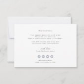 銀のフローラミニマルビジエレガントネス サンキューカード (裏面)