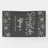 銀のベビーシャワーの途中に小さな雪片 横断幕 (横)