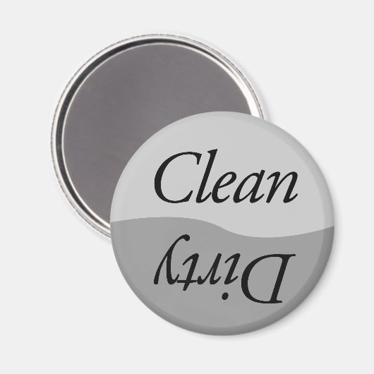 銀のモダンチタンがきれいか汚れた皿に見える マグネット (正面/裏面)