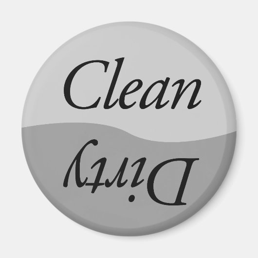 銀のモダンチタンがきれいか汚れた皿に見える マグネット (正面)