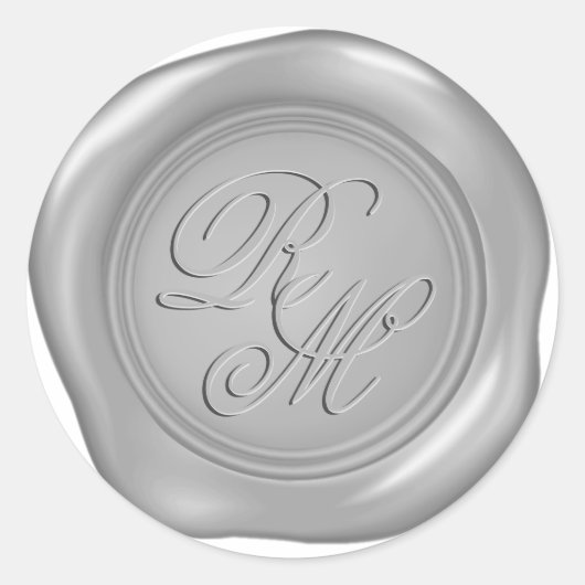 銀のモノグラムのワフェイクックスシール ラウンドシール (正面)