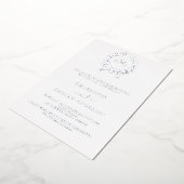 銀のリースモノグラム 25周年記念結婚式 箔招待状 (回転した状態)