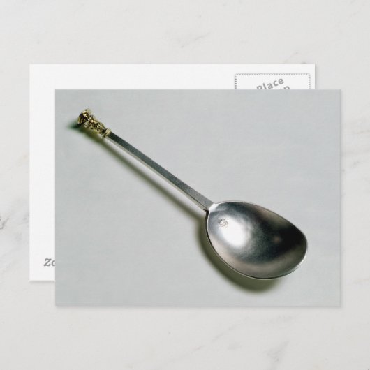 銀の使徒スプーンと金ゴールドシールトップ, 1668 ポストカード (正面/裏面)