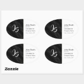 銀の個人エレガント用モノグラム付き贈り物 楕円形シール (シート)