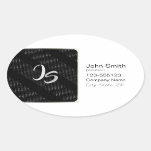 銀の個人エレガント用モノグラム付き贈り物 楕円形シール